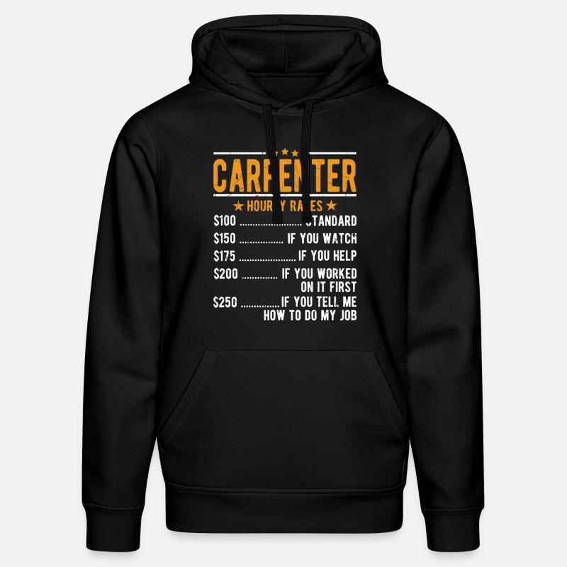 Salaire horaire du charpentier - Sweat à capuche bio DRUMMER Stanley/Stella Unisexe - noir