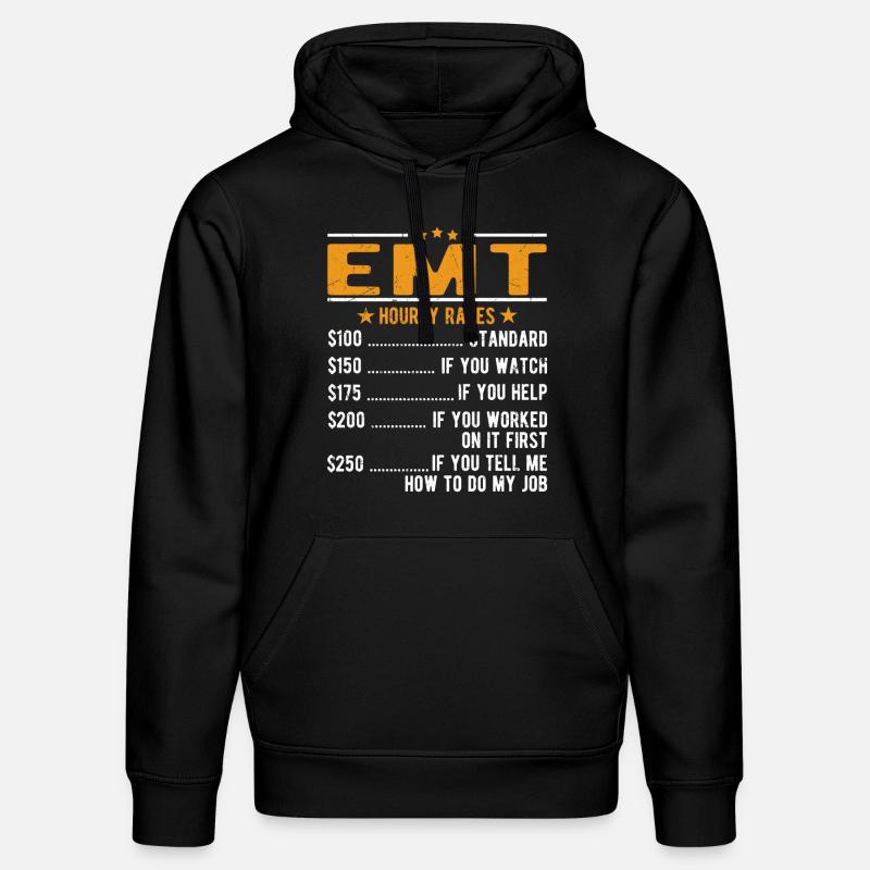 Salaire horaire EMT - Sweat à capuche bio DRUMMER Stanley/Stella Unisexe - noir