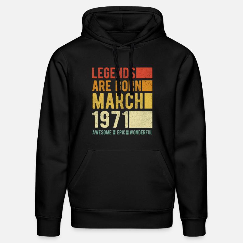 Anniversaire Mars 1971 - Sweat à capuche bio DRUMMER Stanley/Stella Unisexe - noir