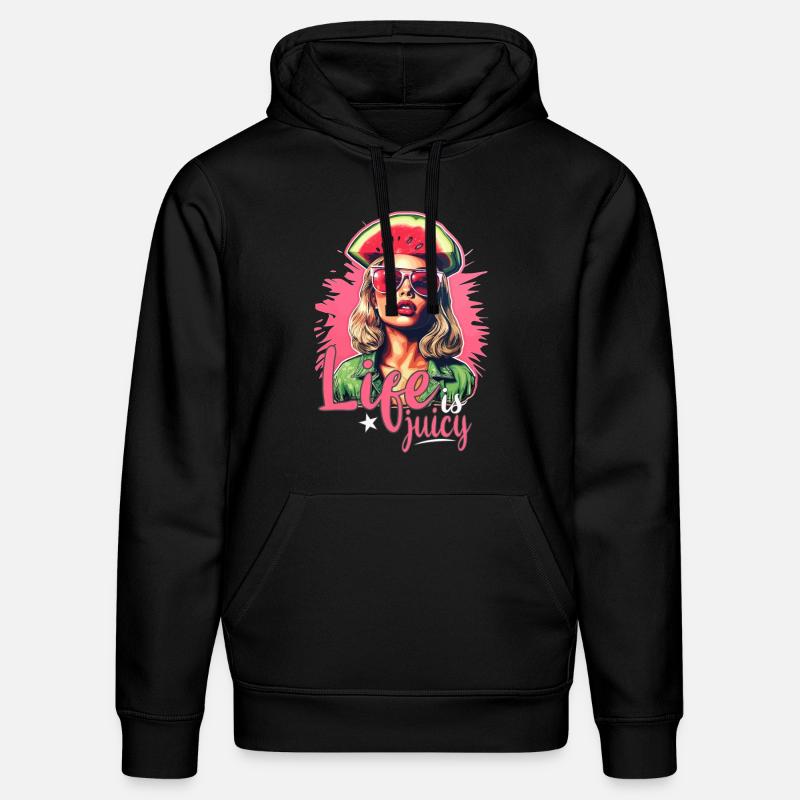 Pastèque Été - Sweat à capuche bio DRUMMER Stanley/Stella Unisexe - noir