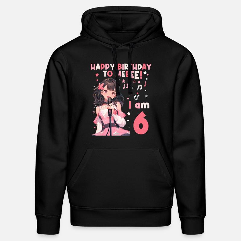 Anime Mandga K-Pop KPop Mädchen 6. Geburtstag - Stanley/Stella Unisex Bio-Hoodie DRUMMER - Schwarz
