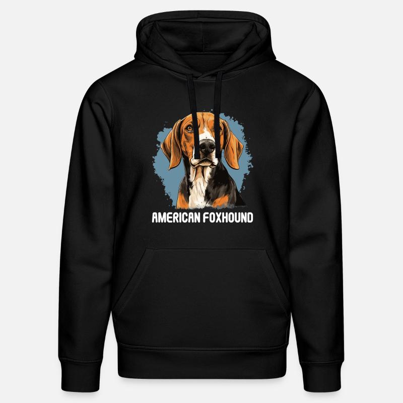 Chien American Foxhound - Sweat à capuche bio DRUMMER Stanley/Stella Unisexe - noir