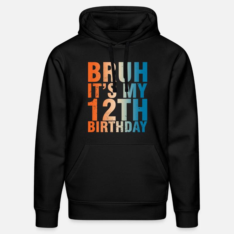 Bruh c’est mon 12e anniversaire - Sweat à capuche bio DRUMMER Stanley/Stella Unisexe - noir