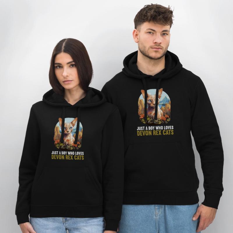 Devon Rex Kitten Devon Rex Cat Stanley/Stella DRUMMER Unisex Organic Hoodie