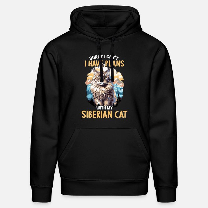 Chat Sibérien Sibirische Katze - Sweat à capuche bio DRUMMER Stanley/Stella Unisexe - noir