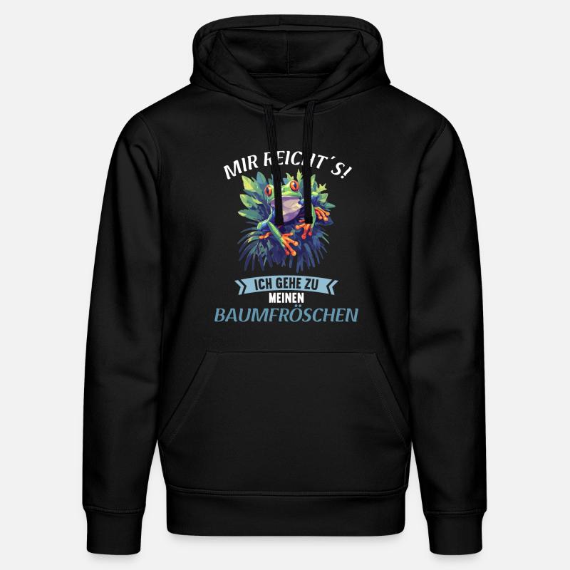 Tree Frog Baumfrösche Baumfrosch - Stanley/Stella Unisex Bio-Hoodie DRUMMER  - Schwarz