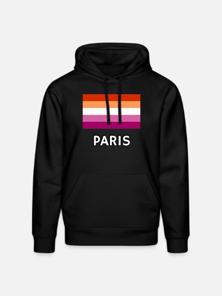 Lesbian Pride Flag Paris - Stanley/Stella DRUMMER Unisex Organic Hoodie - black