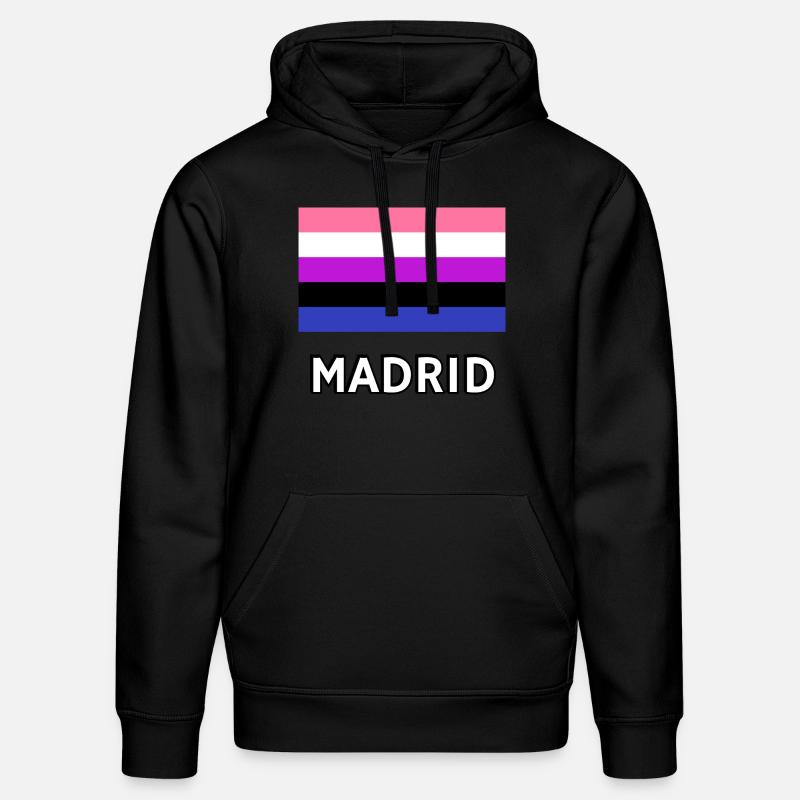 Genderfluid Pride Drapeau Madrid - Sweat à capuche bio DRUMMER Stanley/Stella Unisexe - noir