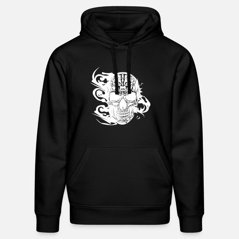 Crâne de tatouage souriant brûlant - Sweat à capuche bio DRUMMER Stanley/Stella Unisexe - noir