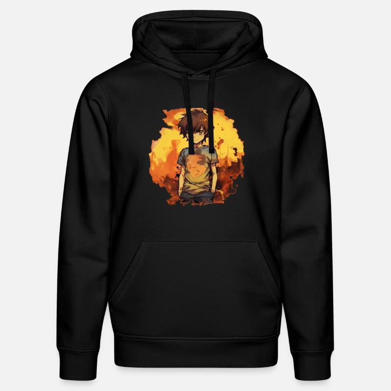 Garçon d’anime - Sweat à capuche bio DRUMMER Stanley/Stella Unisexe - noir