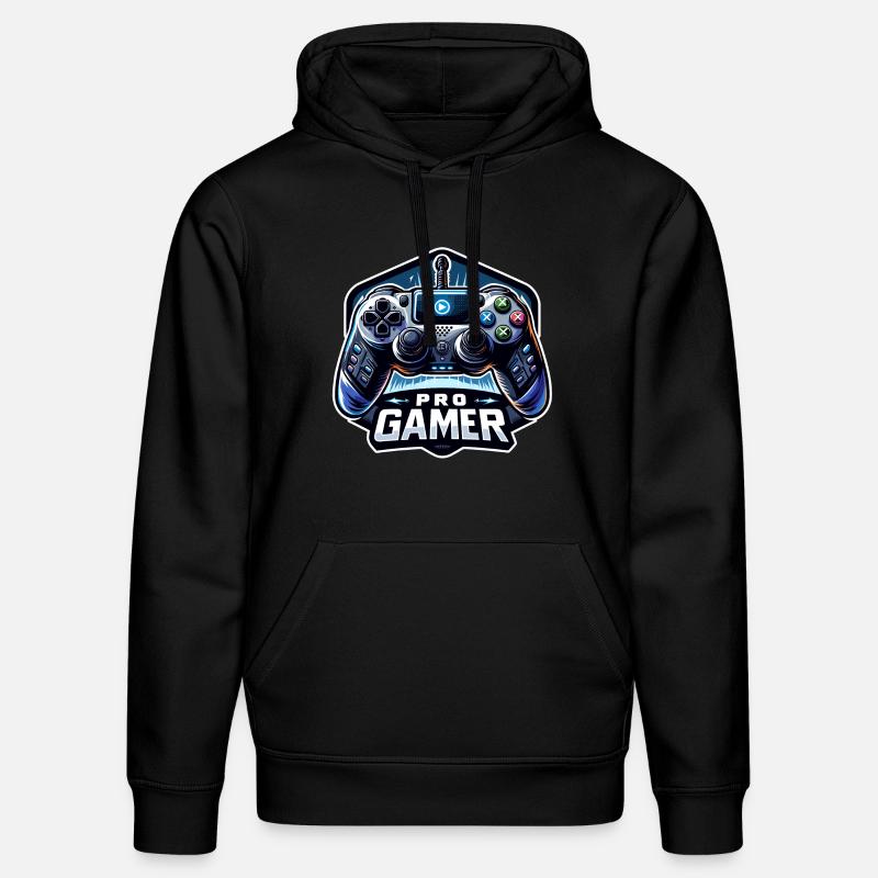 Pro Gamer - Controller Illustration - Stanley/Stella Unisex Bio-Hoodie DRUMMER  - Schwarz