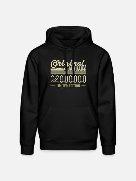 January 2000 Birthday January 2000 Gift 2000 - Stanley/Stella DRUMMER Unisex Organic Hoodie - black