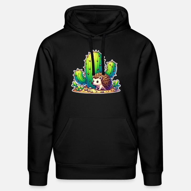 Cactus hérisson - Sweat à capuche bio DRUMMER Stanley/Stella Unisexe - noir