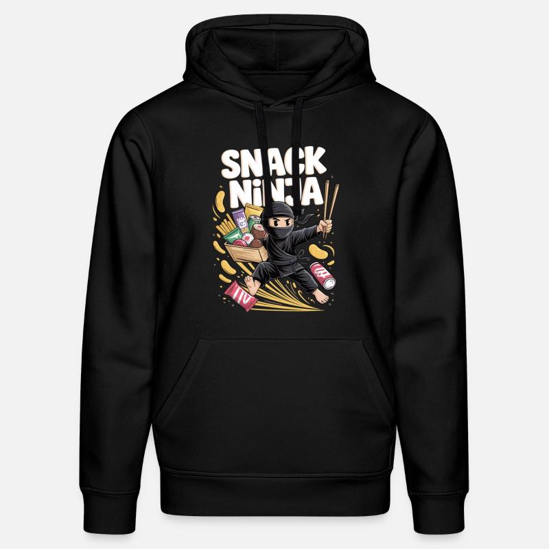 Snack Ninja – Attaque de friandises - Sweat à capuche bio DRUMMER Stanley/Stella Unisexe - noir