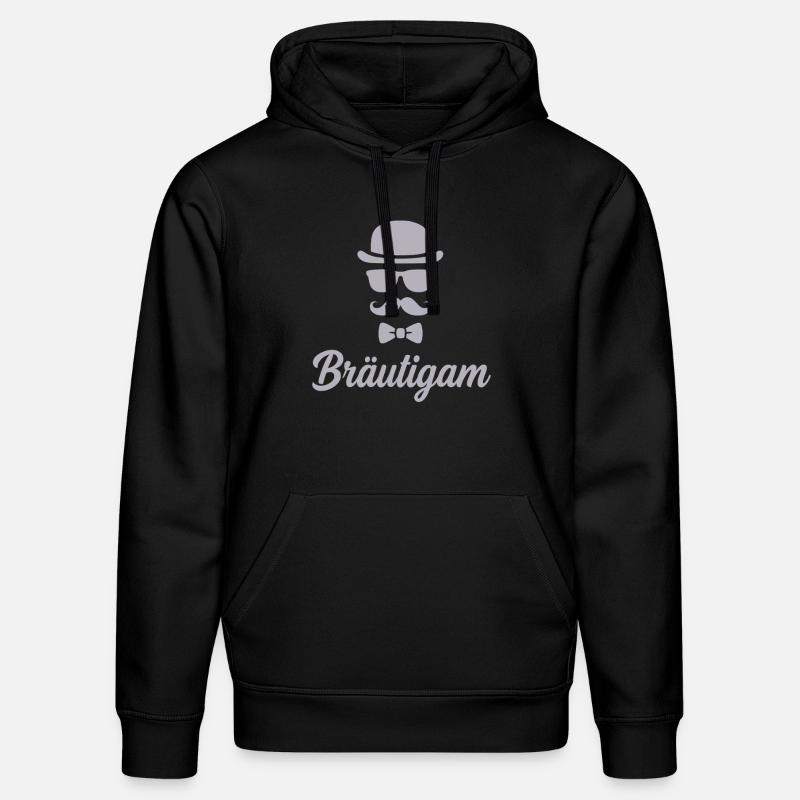 Bräutigam JGA Hut Schnurrbart - Stanley/Stella Unisex Bio-Hoodie DRUMMER - Schwarz