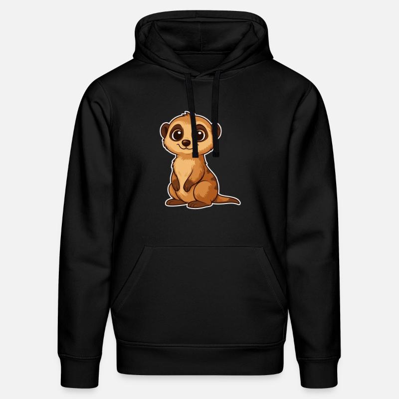 Mignon suricate dessin animé - Sweat à capuche bio DRUMMER Stanley/Stella Unisexe - noir