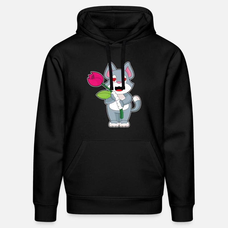 Fleur de chat - Sweat à capuche bio DRUMMER Stanley/Stella Unisexe - noir