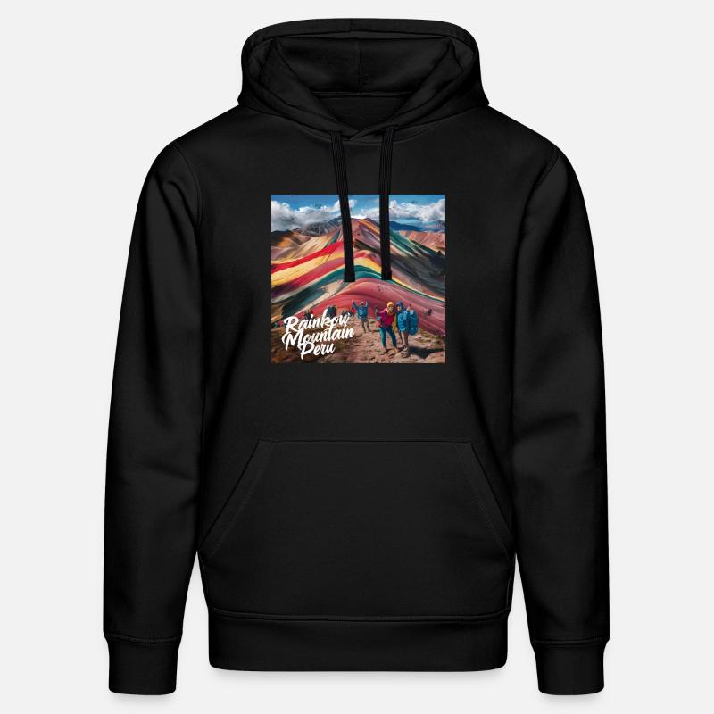 Rainbow Mountain Peru - Stanley/Stella Unisex Bio-Hoodie DRUMMER  - Schwarz