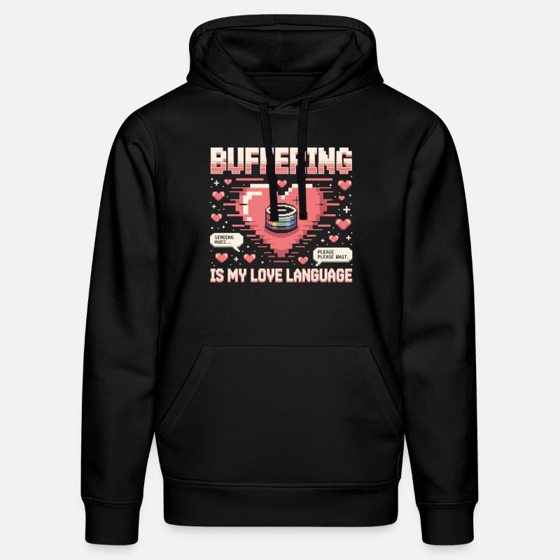Barre de chargement Pixel Heart - Sweat à capuche bio DRUMMER Stanley/Stella Unisexe - noir