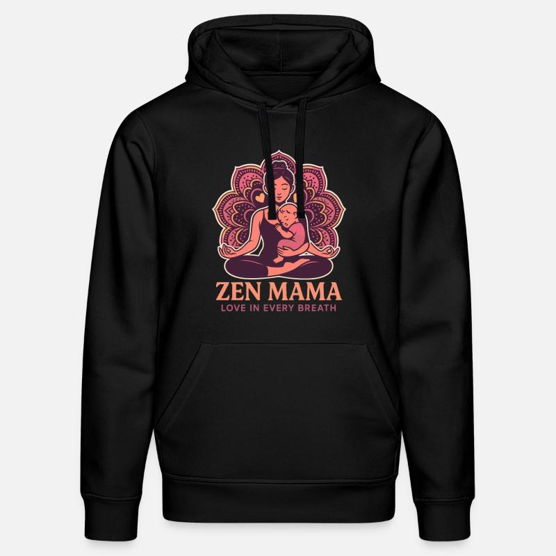 Zen-Mama Mandala - Sweat à capuche bio DRUMMER Stanley/Stella Unisexe - noir