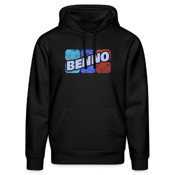 Benno Benno - Stanley/Stella Unisex Bio-Hoodie DRUMMER  - Schwarz - Vorne - Marisol (170cm) & Nik (191cm)