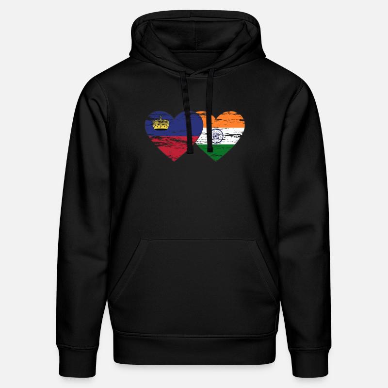 Liechtenstein Inde drapeau utilisé - Sweat à capuche bio DRUMMER Stanley/Stella Unisexe - noir