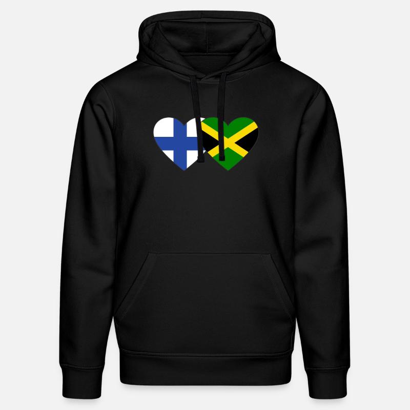 Finlande Jamaïque Drapeau Coeur - Sweat à capuche bio DRUMMER Stanley/Stella Unisexe - noir