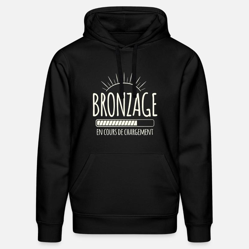 Tan Loading, Été, Vacances, Français - Sweat à capuche bio DRUMMER Stanley/Stella Unisexe - noir