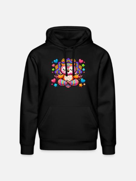 Eule Mandala Yoga - Stanley/Stella Unisex Bio-Hoodie DRUMMER  - Schwarz