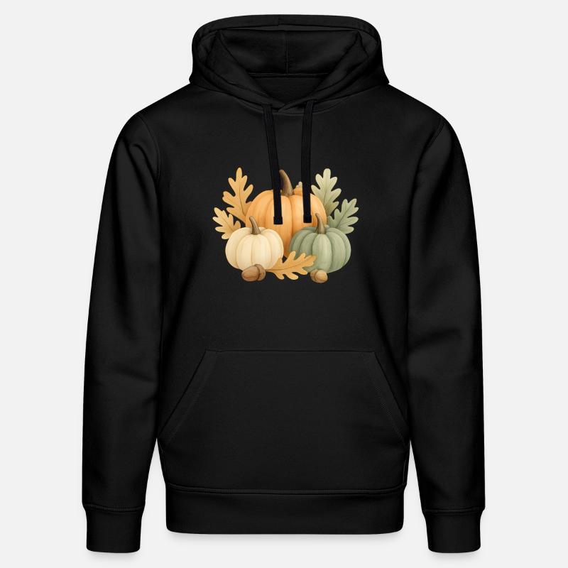  Kürbisse, Eichenlaub & Eicheln - Stanley/Stella Unisex Bio-Hoodie DRUMMER  - Schwarz