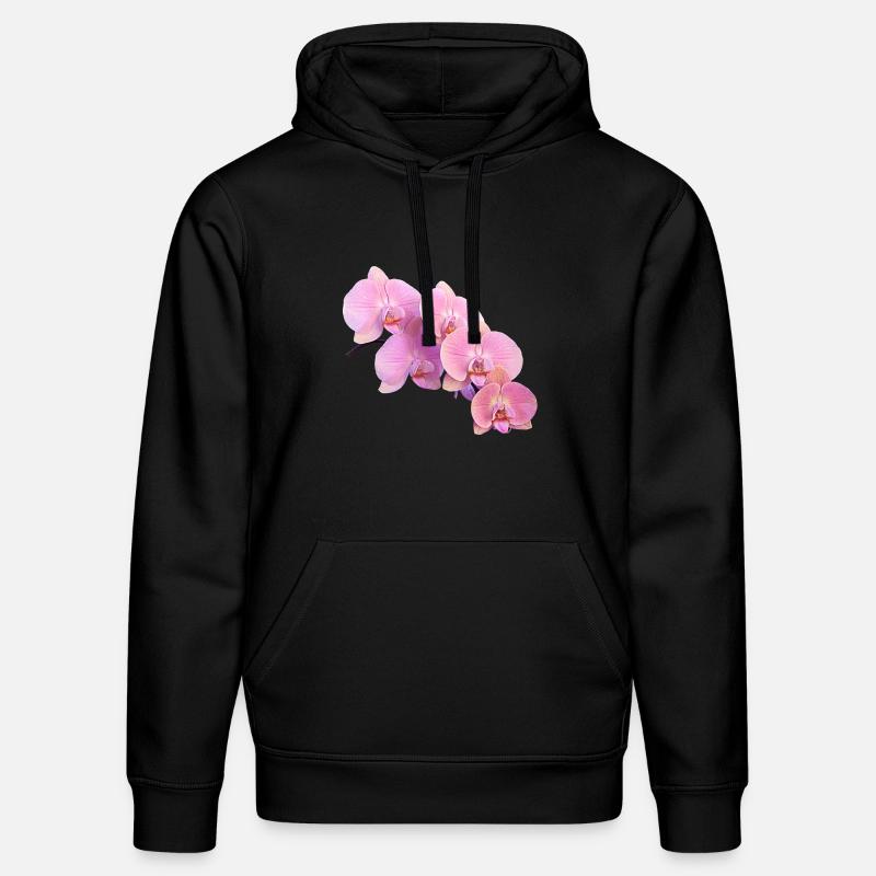 orchidée rose isolé clipart - Sweat à capuche bio DRUMMER Stanley/Stella Unisexe - noir