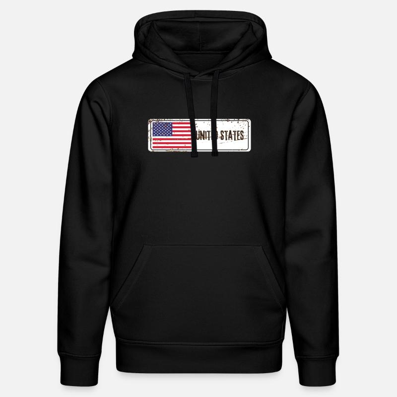 Drapeau des États-Unis - Sweat à capuche bio DRUMMER Stanley/Stella Unisexe - noir