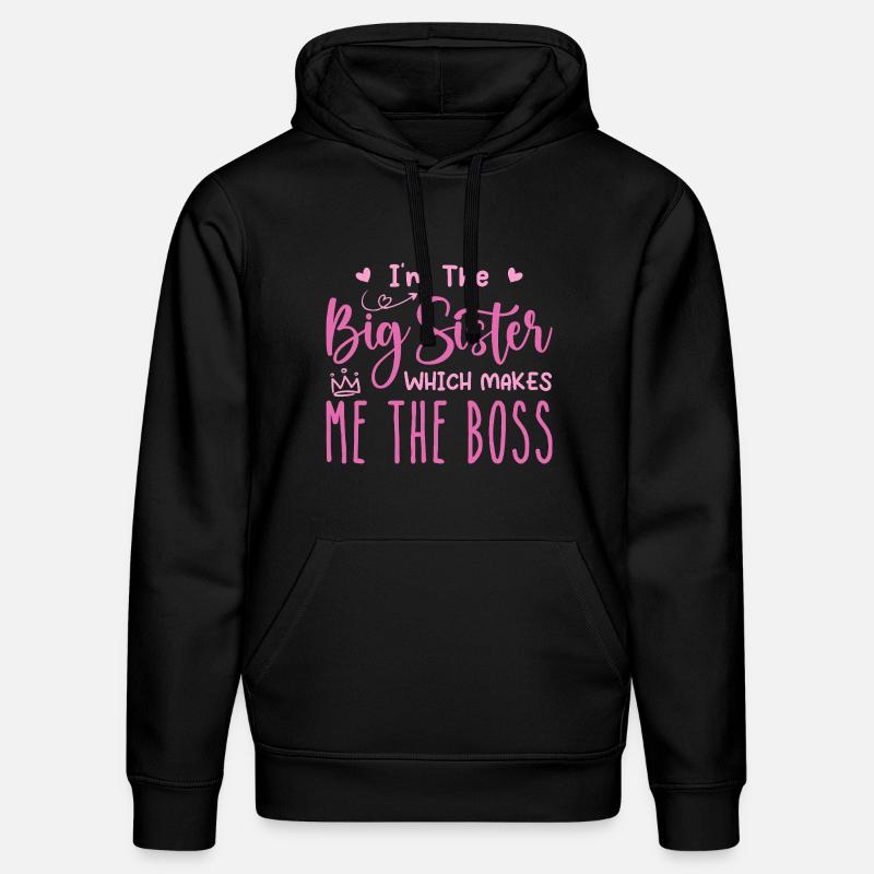 Ich bin die große Schwester - Stanley/Stella Unisex Bio-Hoodie DRUMMER - Schwarz