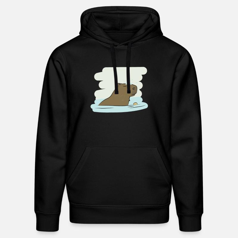 Design d’illustration « Baisers de Capybara » - Sweat à capuche bio DRUMMER Stanley/Stella Unisexe - noir