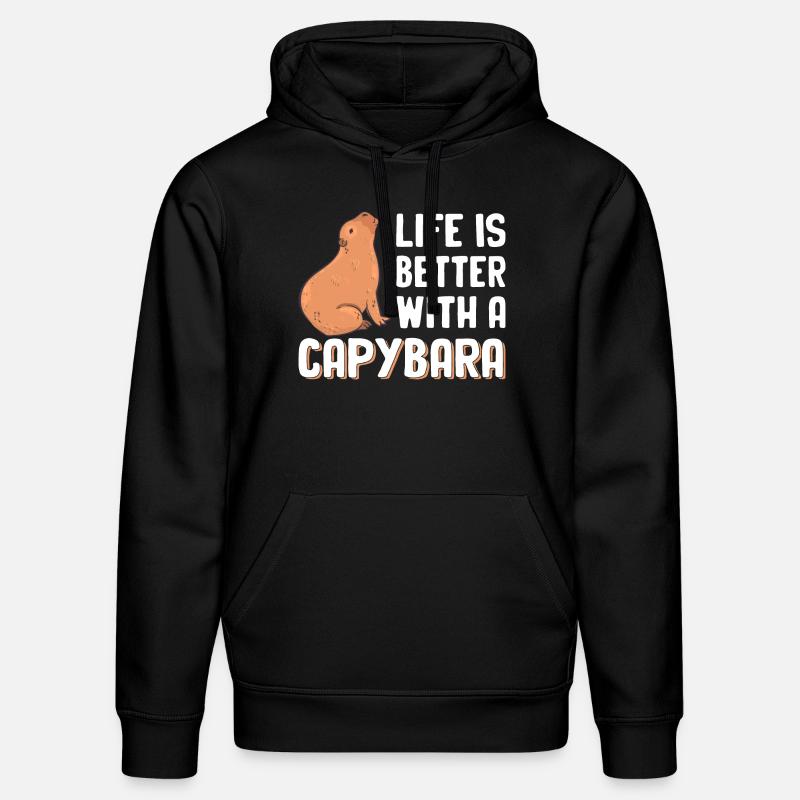 Capybara - Sweat à capuche bio DRUMMER Stanley/Stella Unisexe - noir