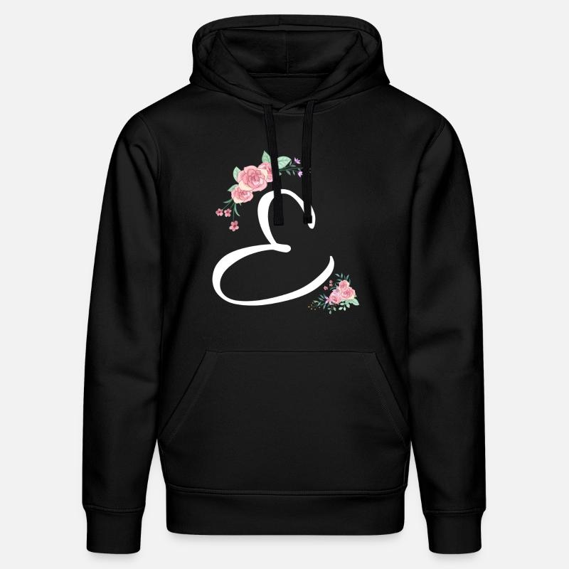 Lettre e fleurs - Sweat à capuche bio DRUMMER Stanley/Stella Unisexe - noir