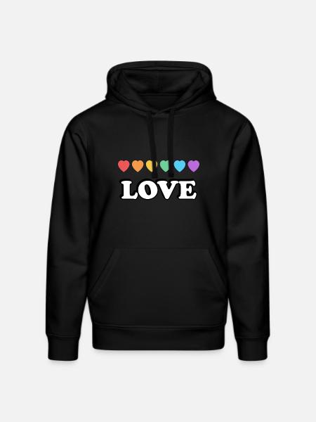 Liebe Regenbogenherzen - Stanley/Stella Unisex Bio-Hoodie DRUMMER - Schwarz