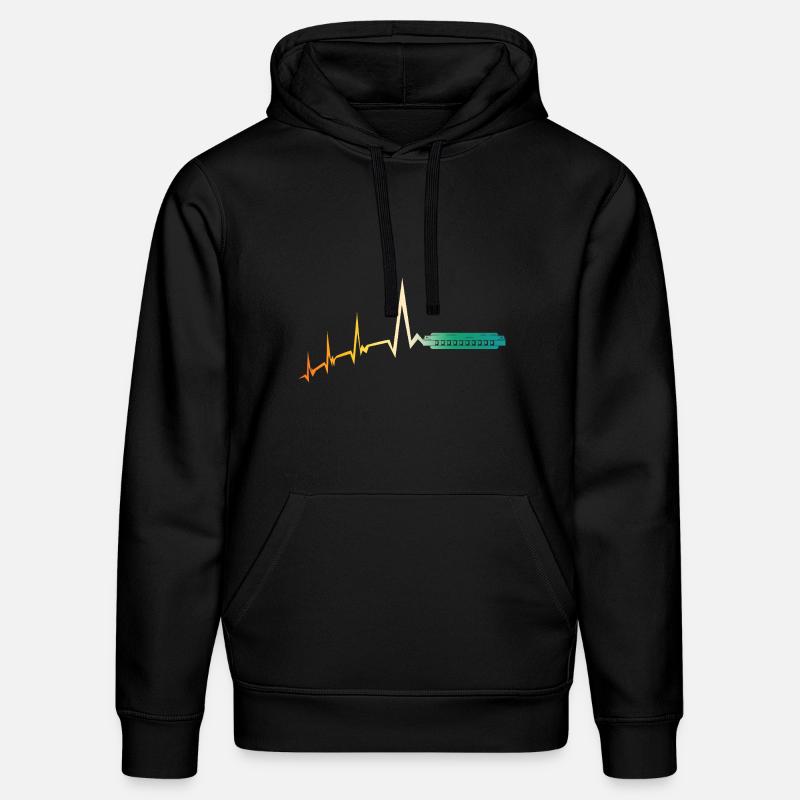 Harmonica Heartbeat Harmonica - Stanley/Stella DRUMMER Unisex Organic Hoodie - black