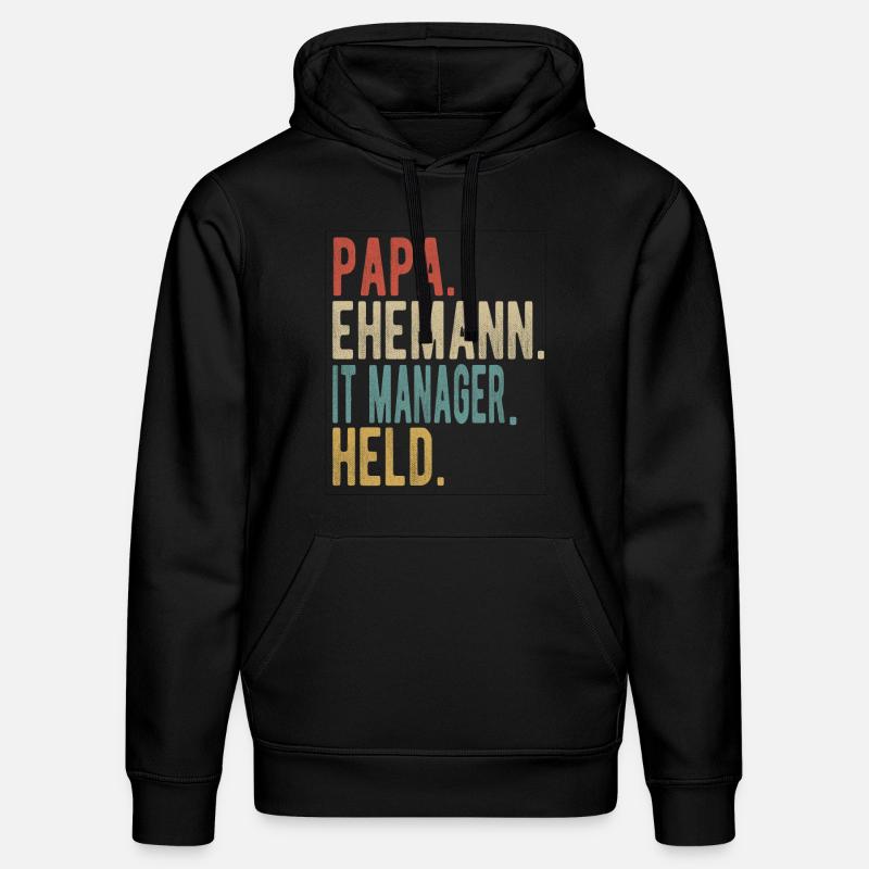 It Manager Papa Ehemann Held - Stanley/Stella Unisex Bio-Hoodie DRUMMER  - Schwarz