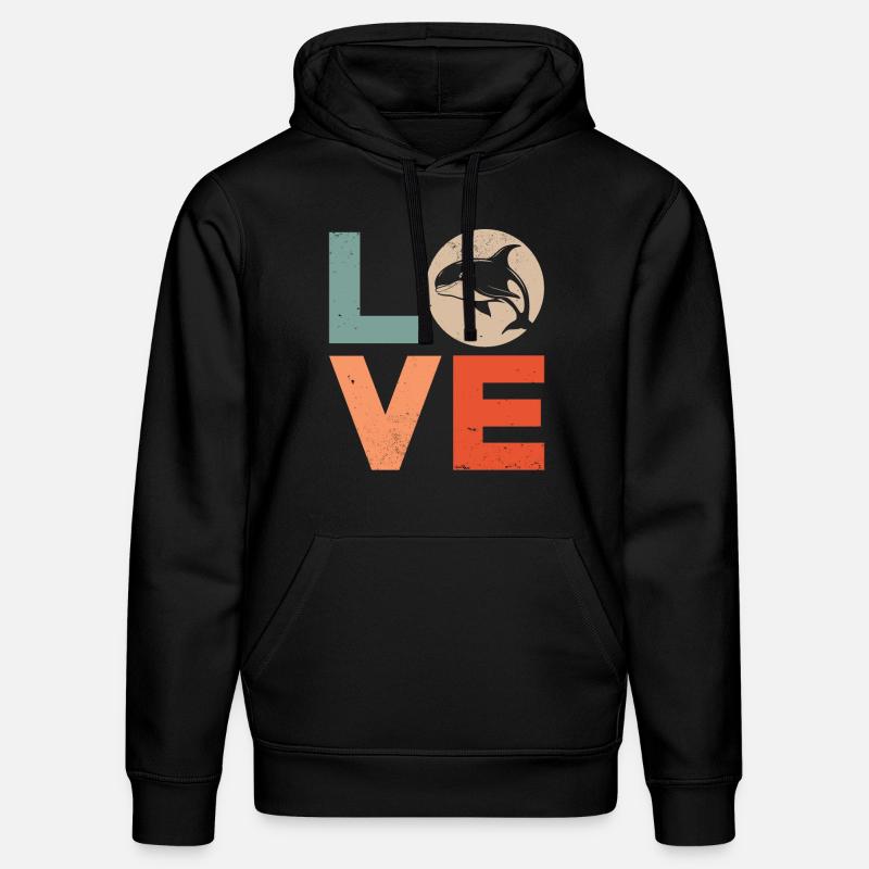 Wal Killerwal Orca Liebe - Stanley/Stella Unisex Bio-Hoodie DRUMMER  - Schwarz