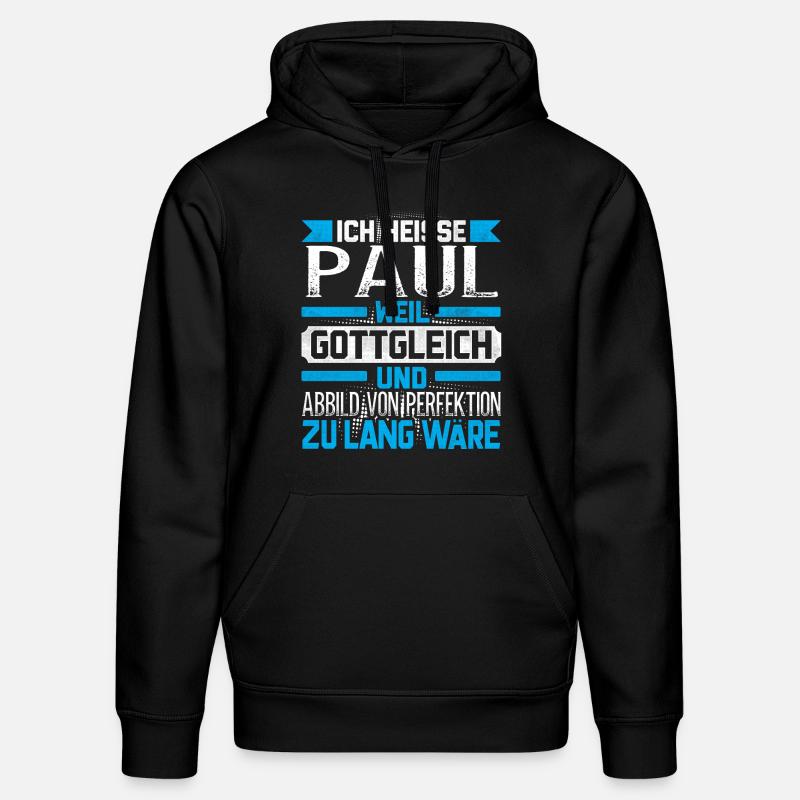 PAUL - Gottgleich Geschenk - Stanley/Stella Unisex Bio-Hoodie DRUMMER  - Schwarz