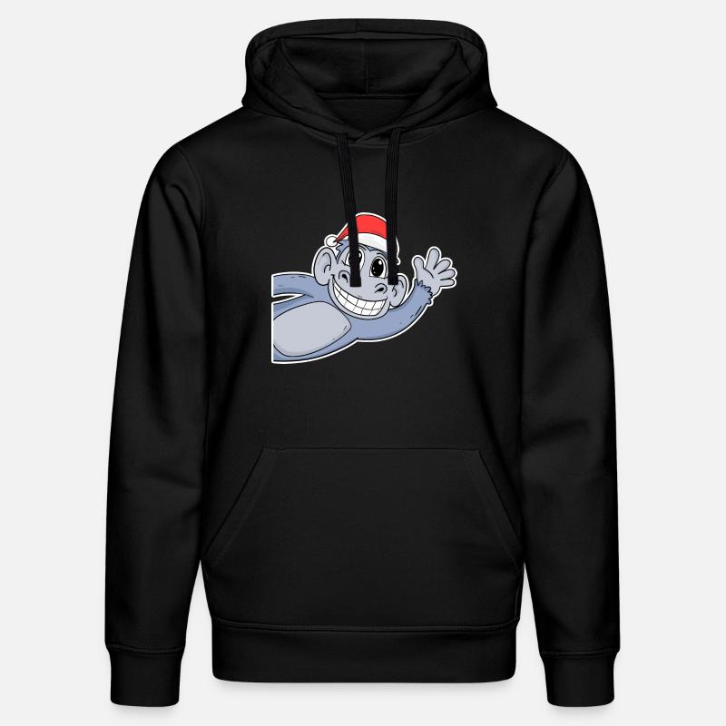 Affe Weihnachten - Stanley/Stella Unisex Bio-Hoodie DRUMMER  - Schwarz
