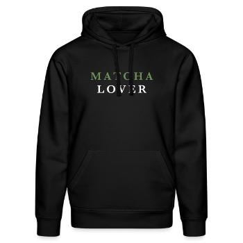 Amoureux du matcha et du thé vert - Sweat à capuche bio DRUMMER Stanley/Stella Unisexe - noir - Devant - Marisol (170cm) & Nik (191cm)