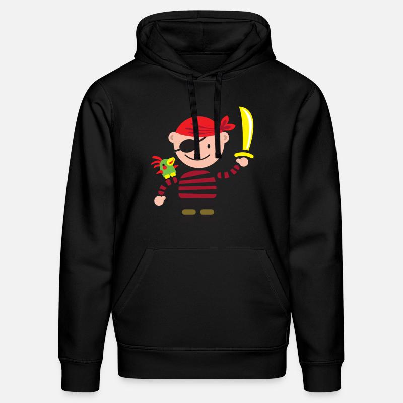 Petit pirate avec le perroquet - Sweat à capuche bio DRUMMER Stanley/Stella Unisexe - noir