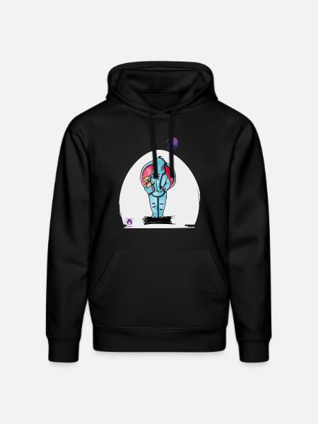 Elijah the elephant - Stanley/Stella DRUMMER Unisex Organic Hoodie - black