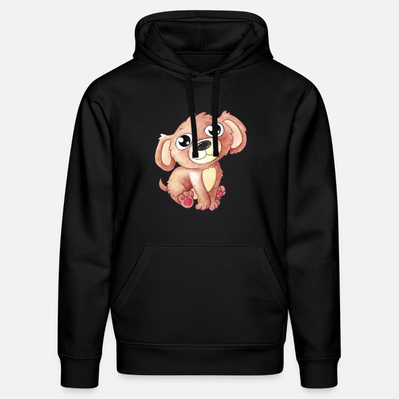 Niedlicher Comic Hund - Stanley/Stella Unisex Bio-Hoodie DRUMMER  - Schwarz