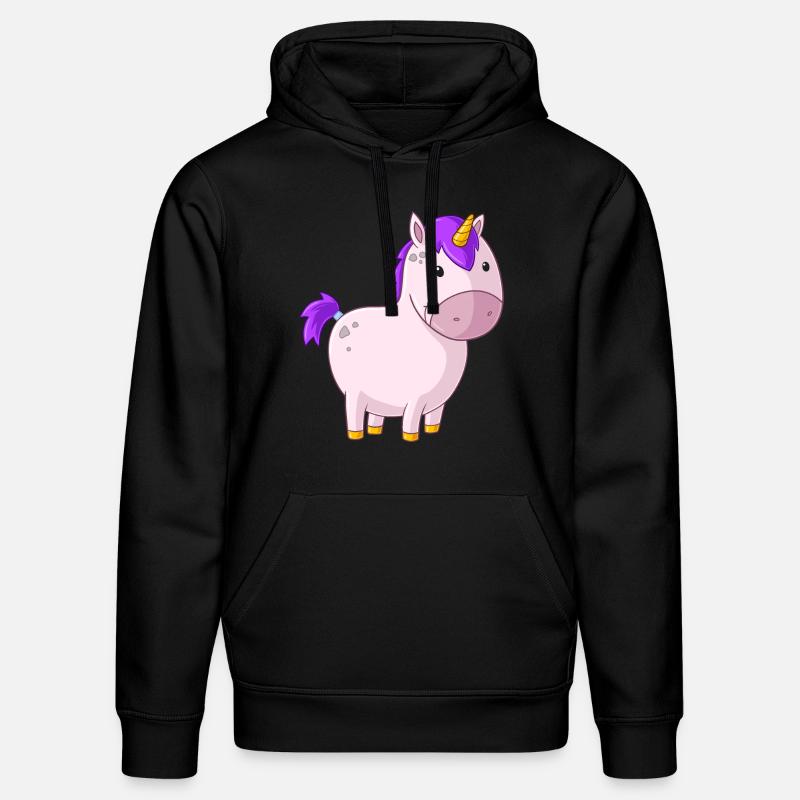 Dickes Comic Einhorn - Stanley/Stella Unisex Bio-Hoodie DRUMMER  - Schwarz