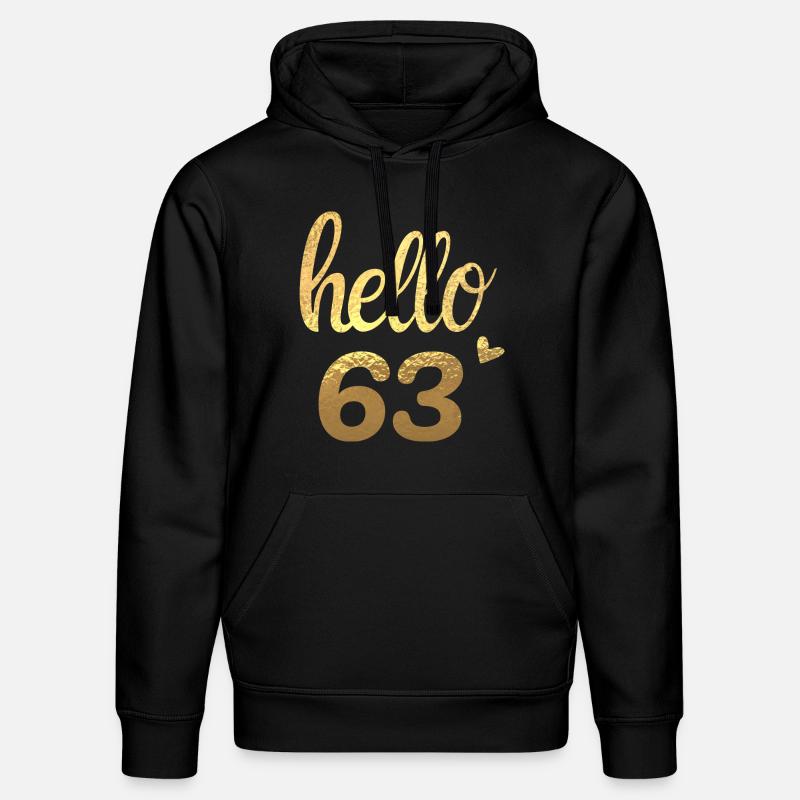 Hello 63 doré - Sweat à capuche bio DRUMMER Stanley/Stella Unisexe - noir