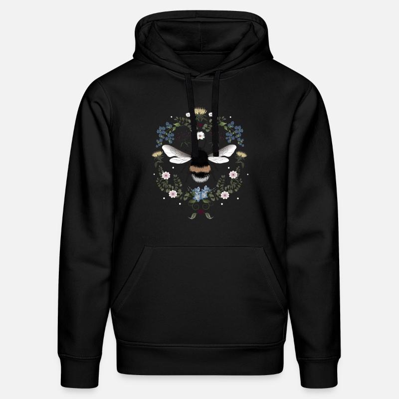 Bourdon Fleurs Abeille - Sweat à capuche bio DRUMMER Stanley/Stella Unisexe - noir