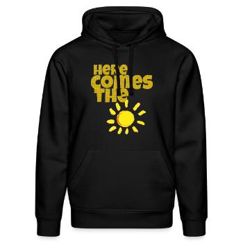 here comes the sun - Stanley/Stella Unisex Bio-Hoodie DRUMMER  - Schwarz - Vorne - Marisol (170cm) & Nik (191cm)